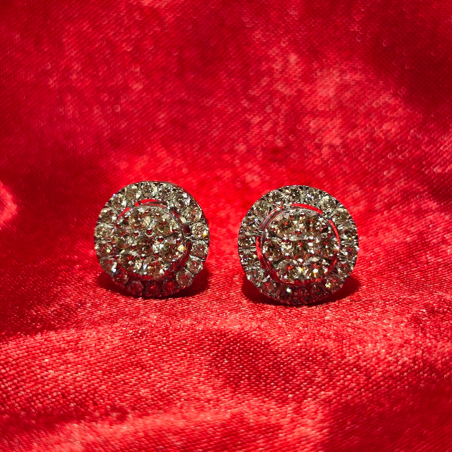 Circle Earrings 0.25 ctw Diamond 10K White Gold