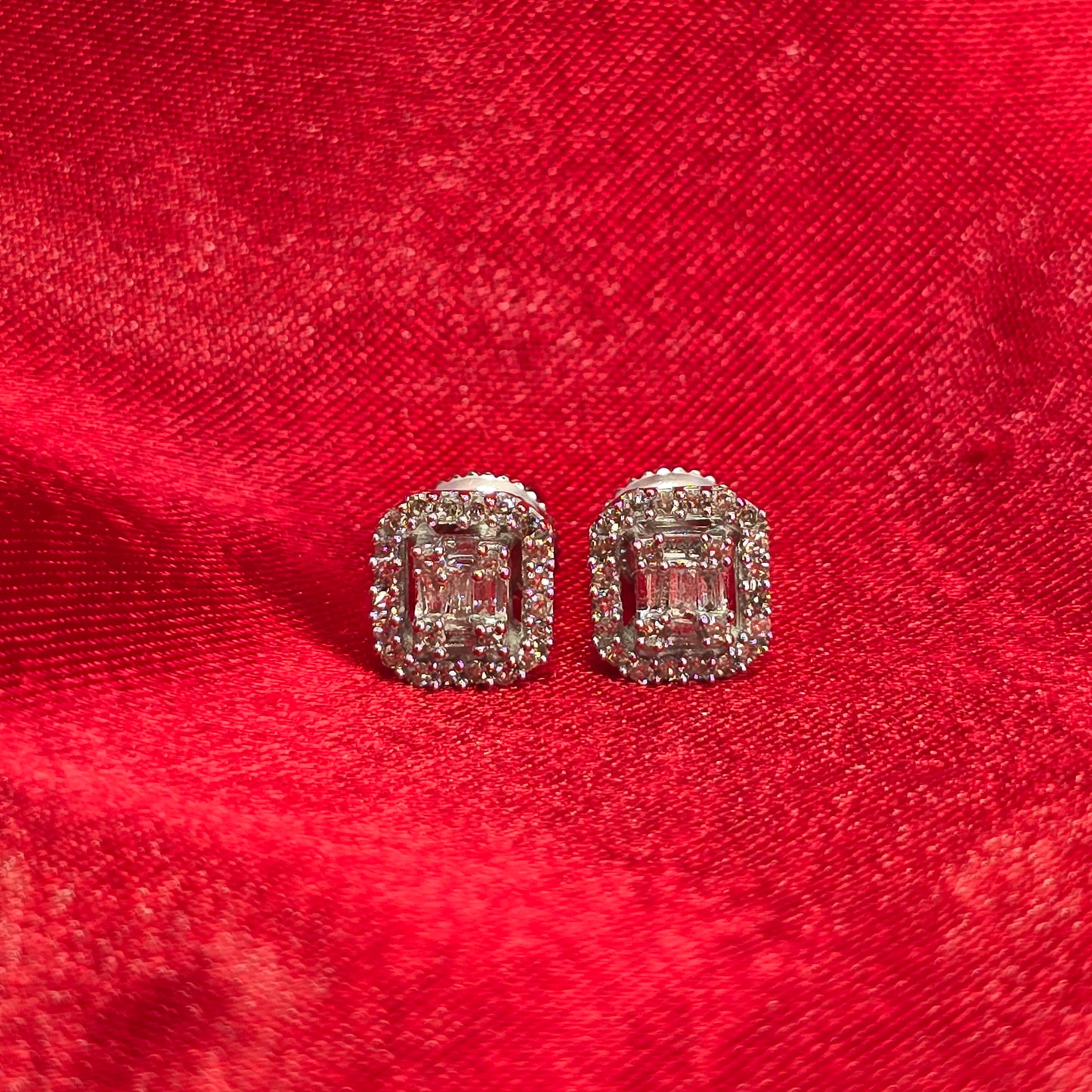 Emerald Cut Earrings 0.25 ctw Diamond 14K White Gold