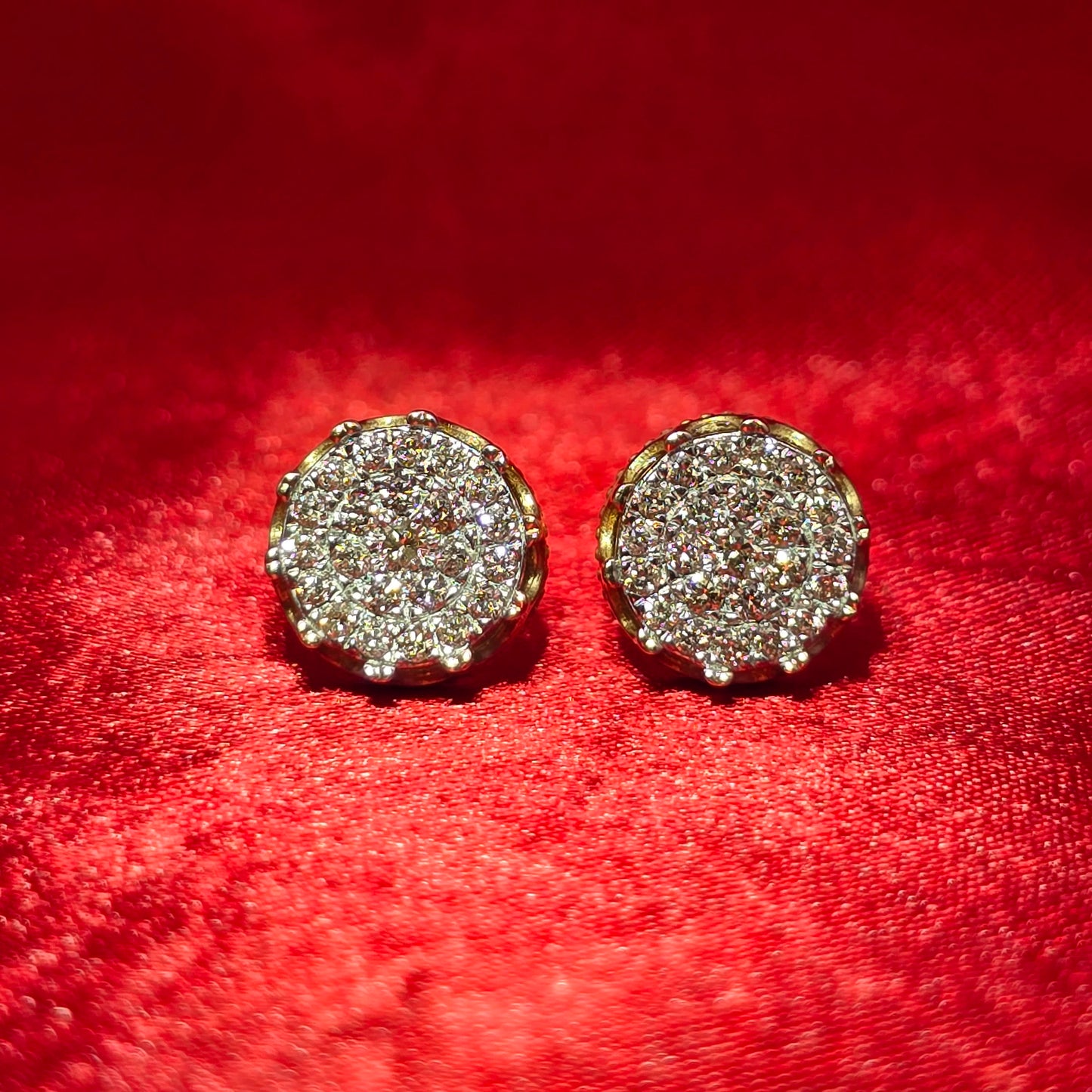 Round Earrings 0.50 ctw Diamond 10K Yellow Gold