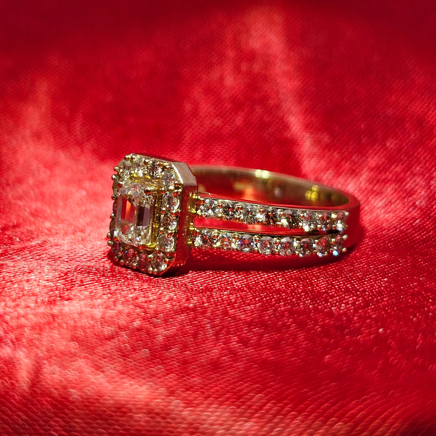 Ring with Band 1.75 ctw Diamond 10K Yellow Gold