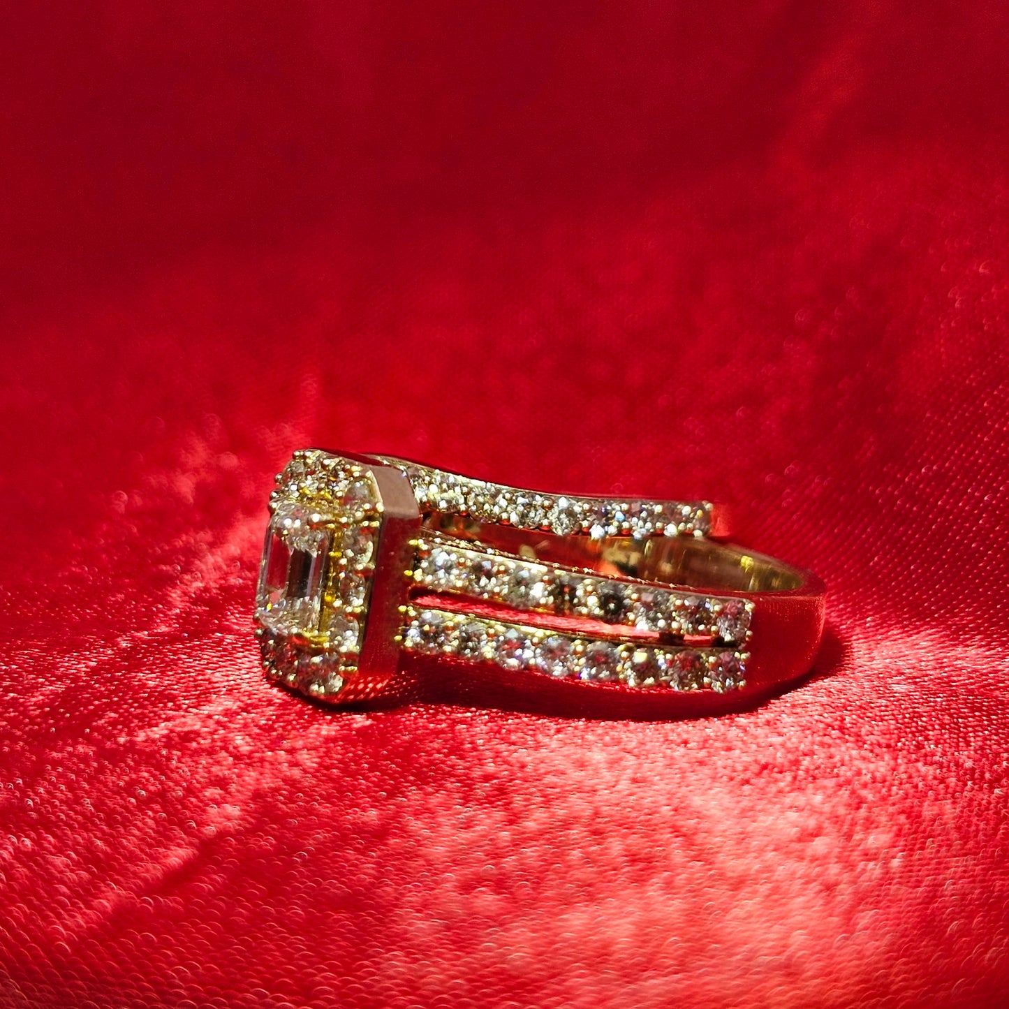 Ring with Band 1.75 ctw Diamond 10K Yellow Gold