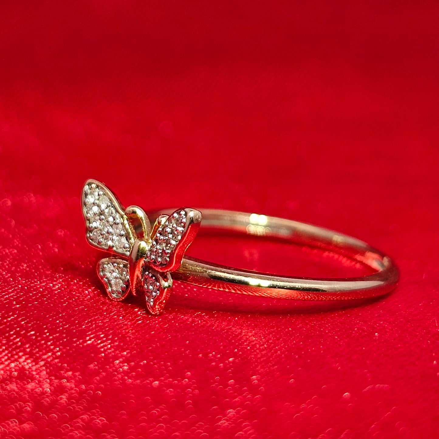 Butterfly Ring 0.05 ctw Diamond 10K Yellow Gold
