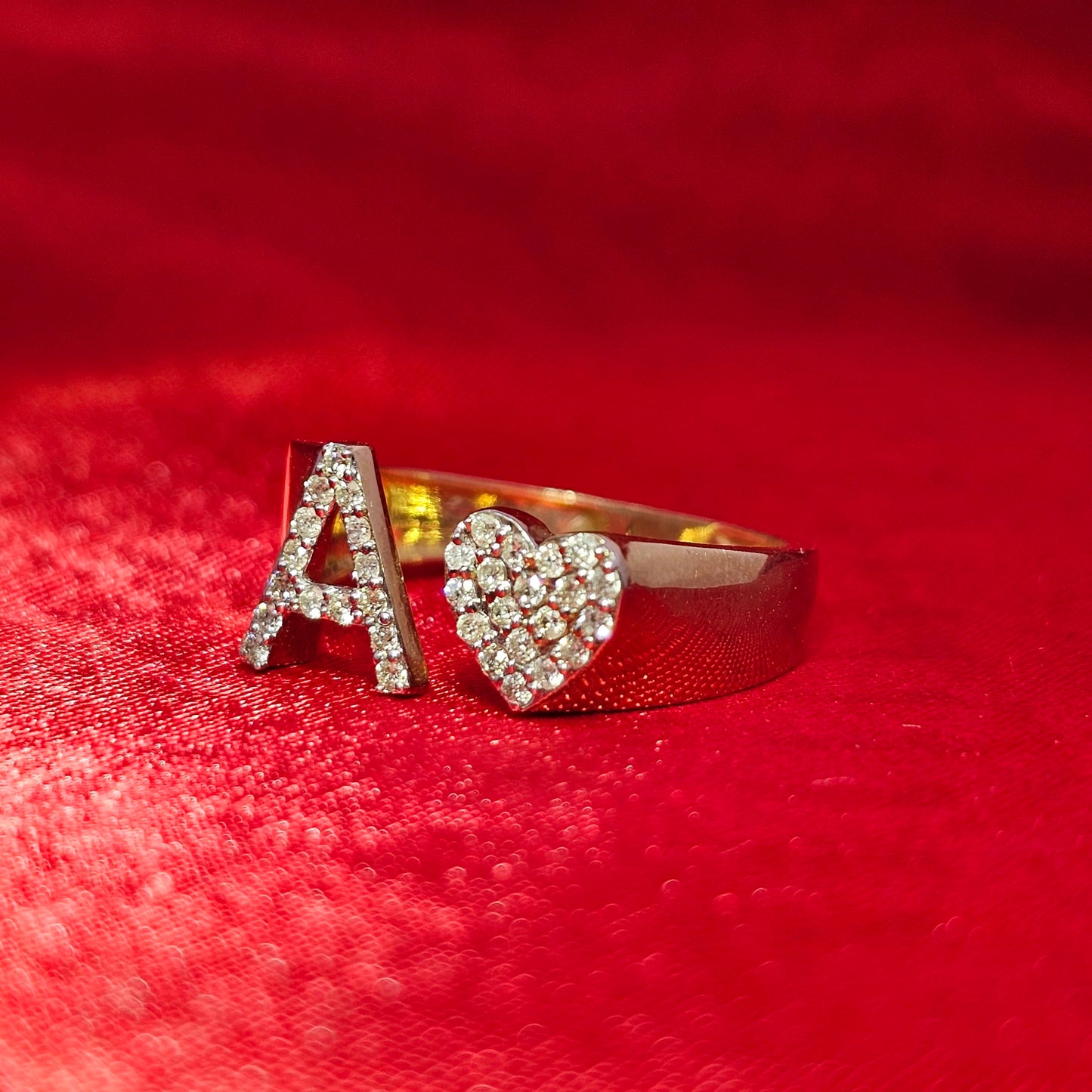 "A" Initial Ring 0.30 ctw Diamond 14K Yellow Gold