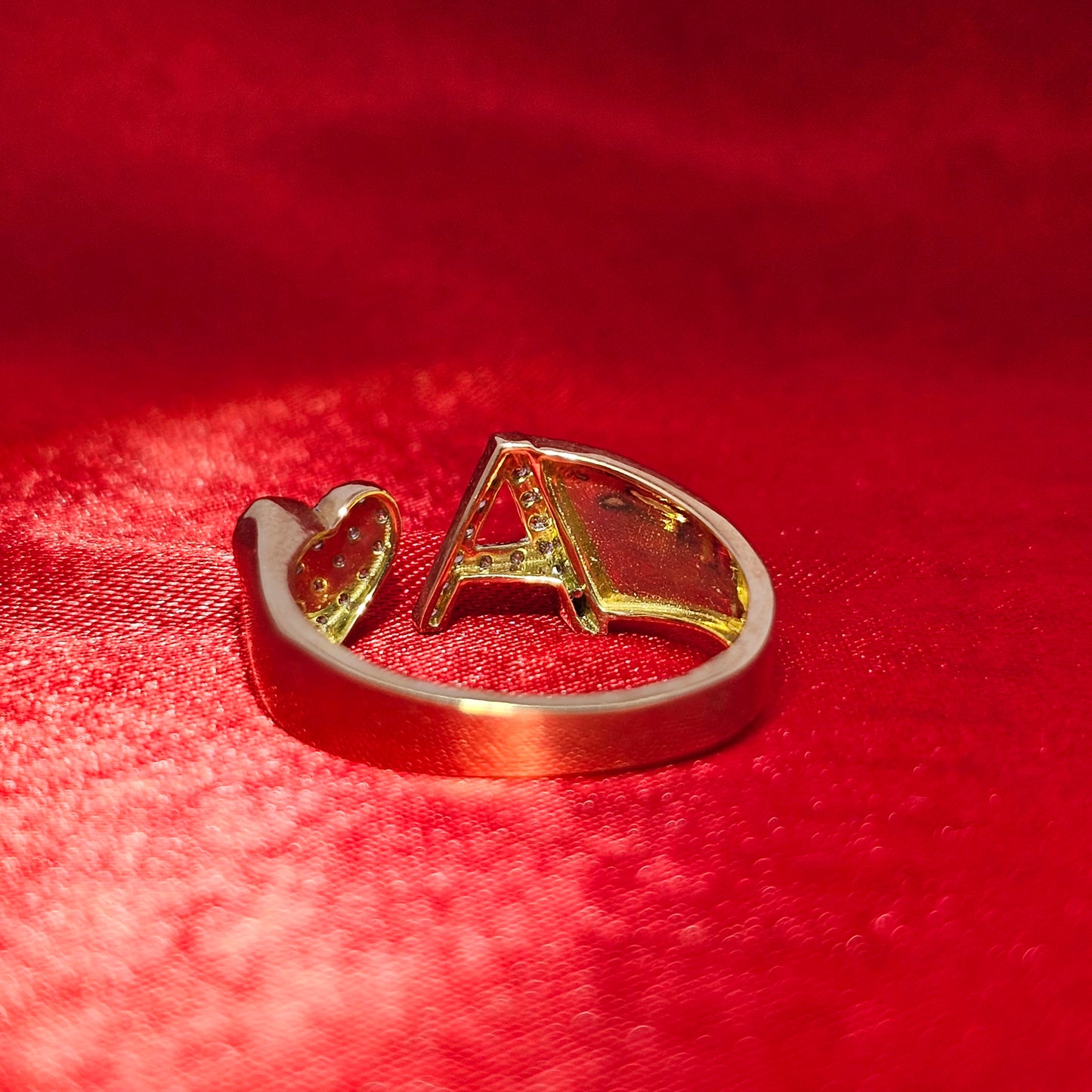 "A" Initial Ring 0.30 ctw Diamond 14K Yellow Gold