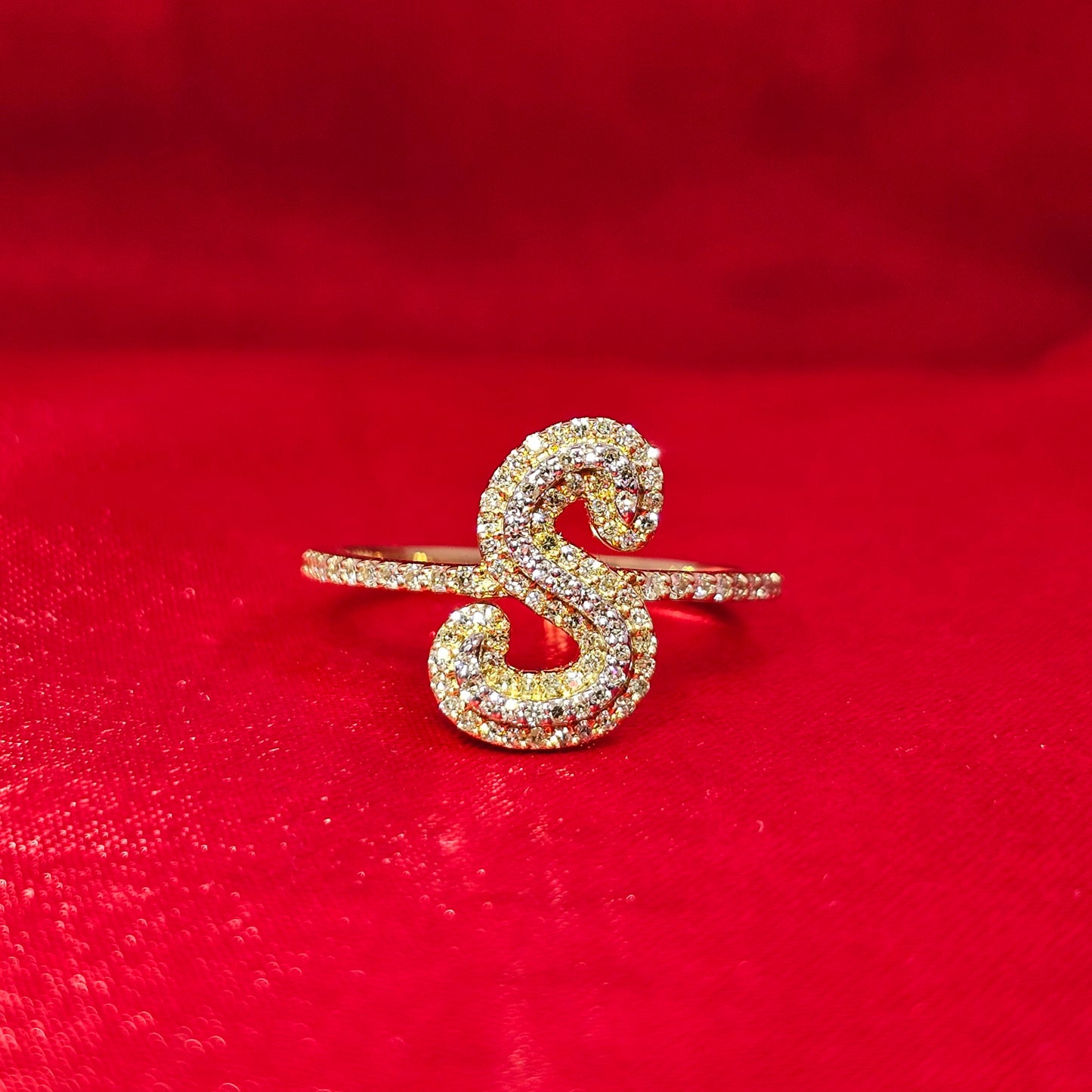 "S" Initial Ring 0.26 ctw Diamond 10K Yellow Gold