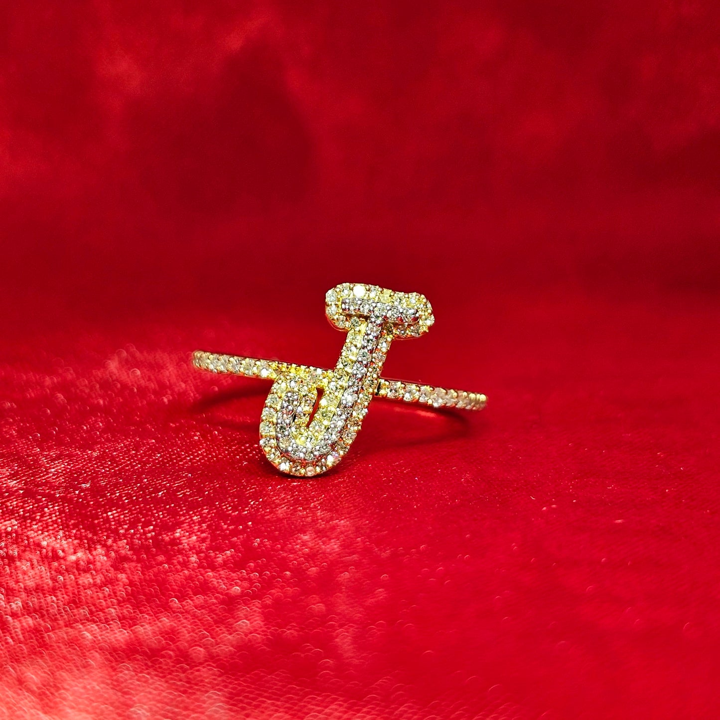 "J" Initial Ring 0.27 ctw Diamond 14K Yellow Gold