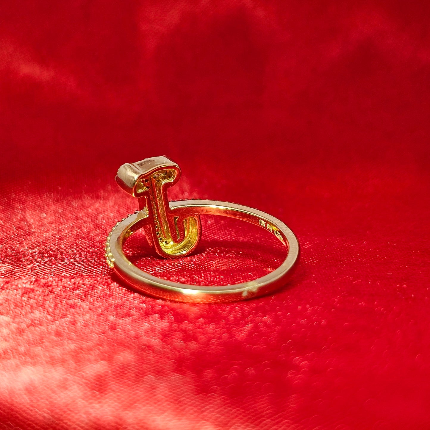 "J" Initial Ring 0.27 ctw Diamond 14K Yellow Gold