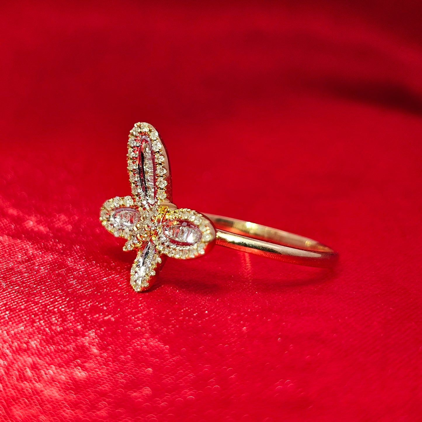 Butterfly Ring 0.33 ctw Diamond 10K Yellow Gold