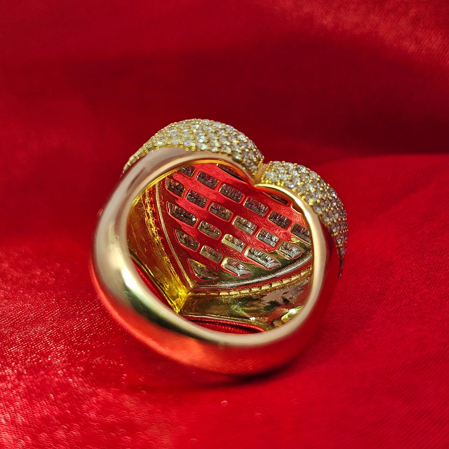 Baguette Heart Ring 4.00 ctw Diamond 10K Yellow Gold