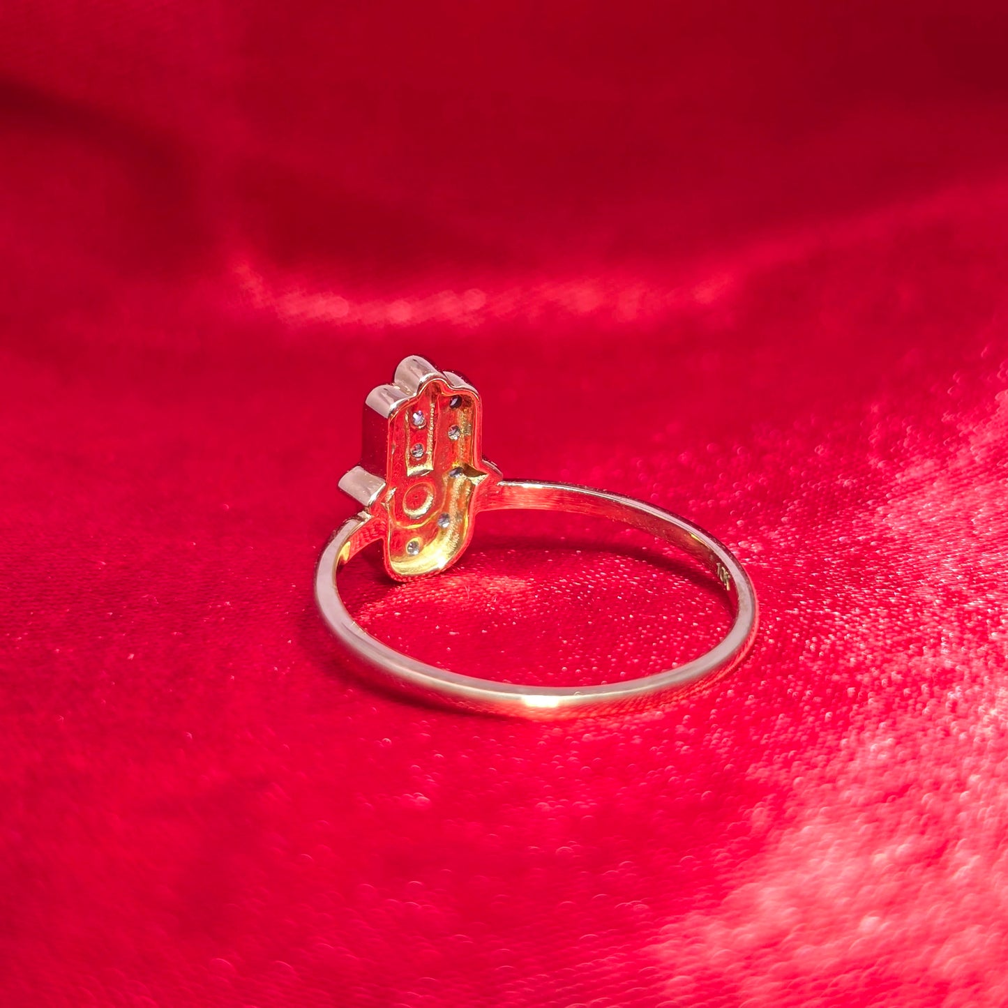 Hamsa Ring 0.13 ctw Diamond 10K Yellow Gold