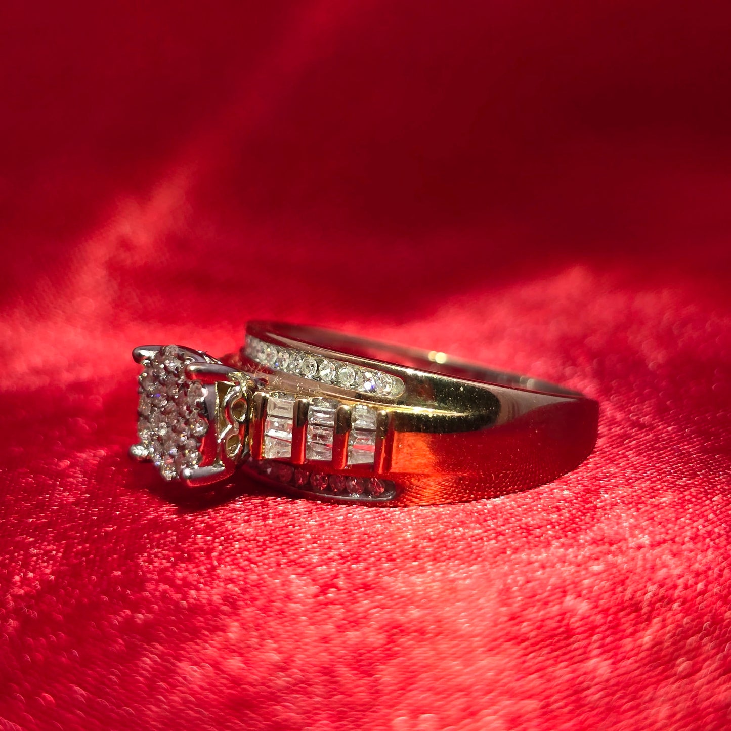 Round Baguette Ring 0.50 ctw Diamond 10K Yellow Gold