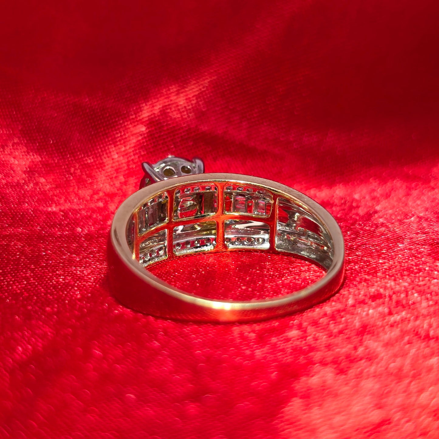 Round Baguette Ring 0.50 ctw Diamond 10K Yellow Gold