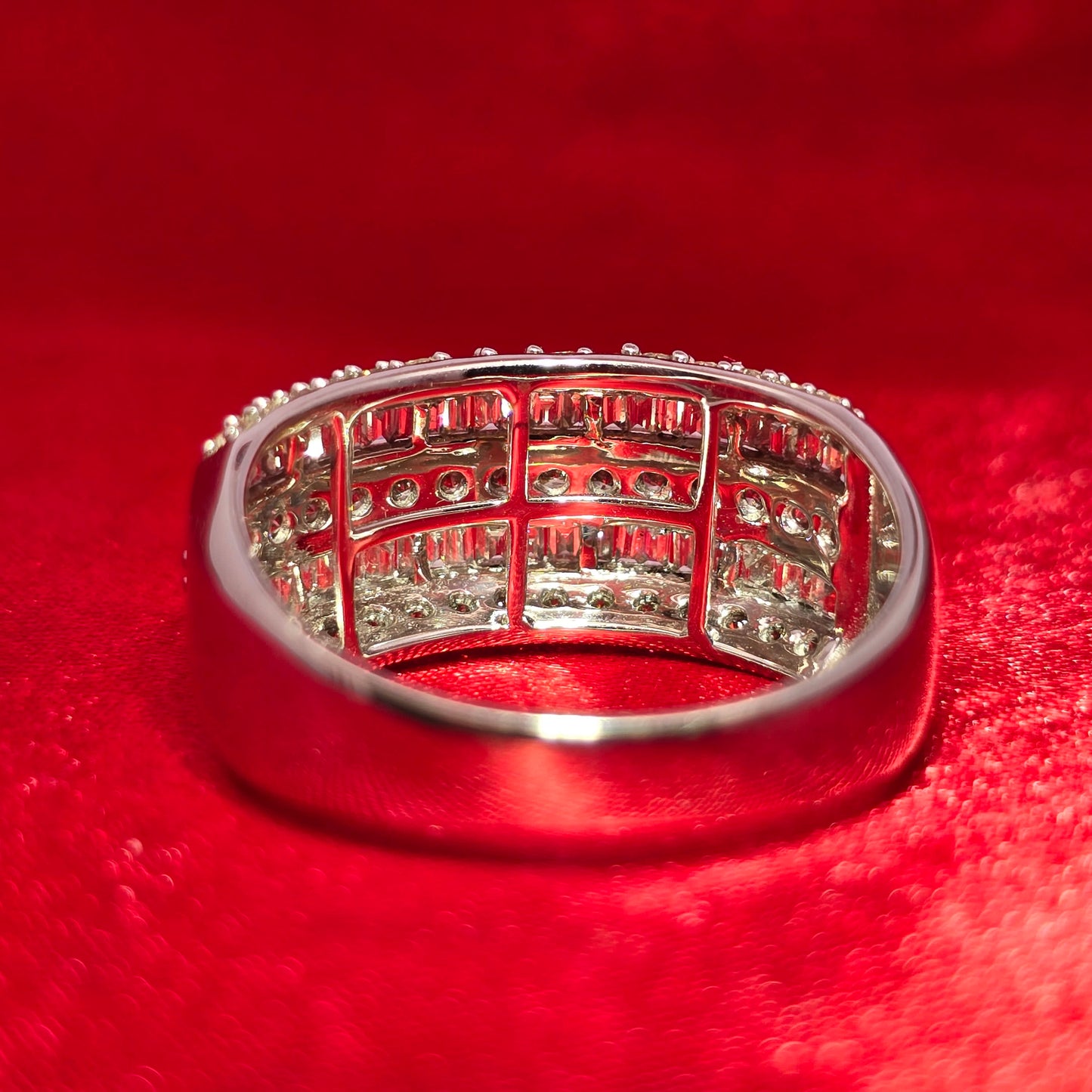Five-Row Wedding Band Ring 1.52 ctw Diamond 10K White Gold