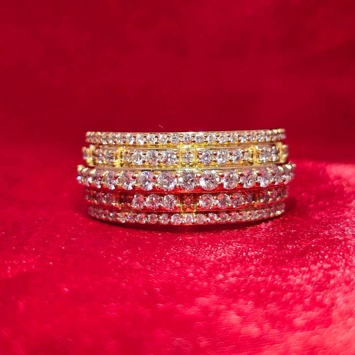 Wedding Band Ring 1.46 ctw Diamond 14K Yellow Gold