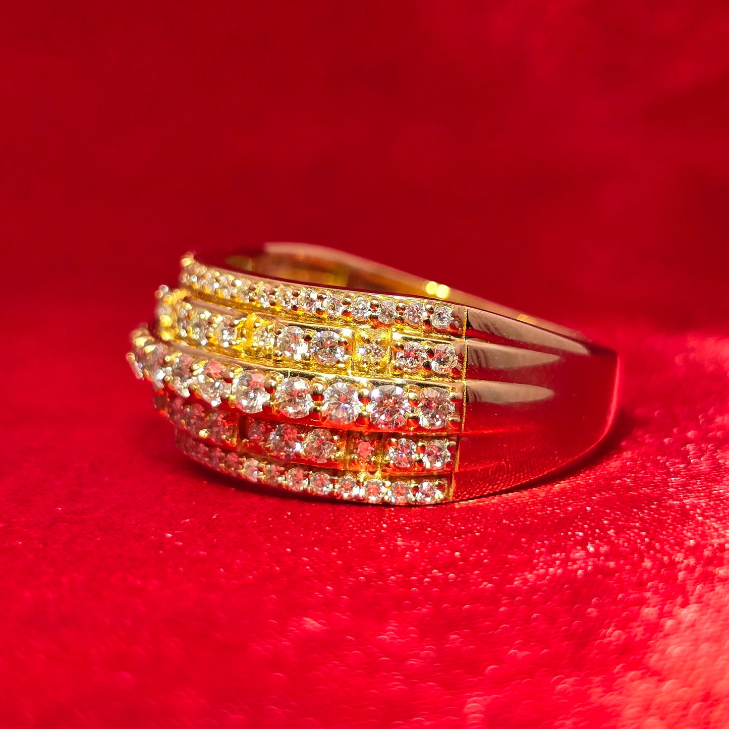 Wedding Band Ring 1.46 ctw Diamond 14K Yellow Gold