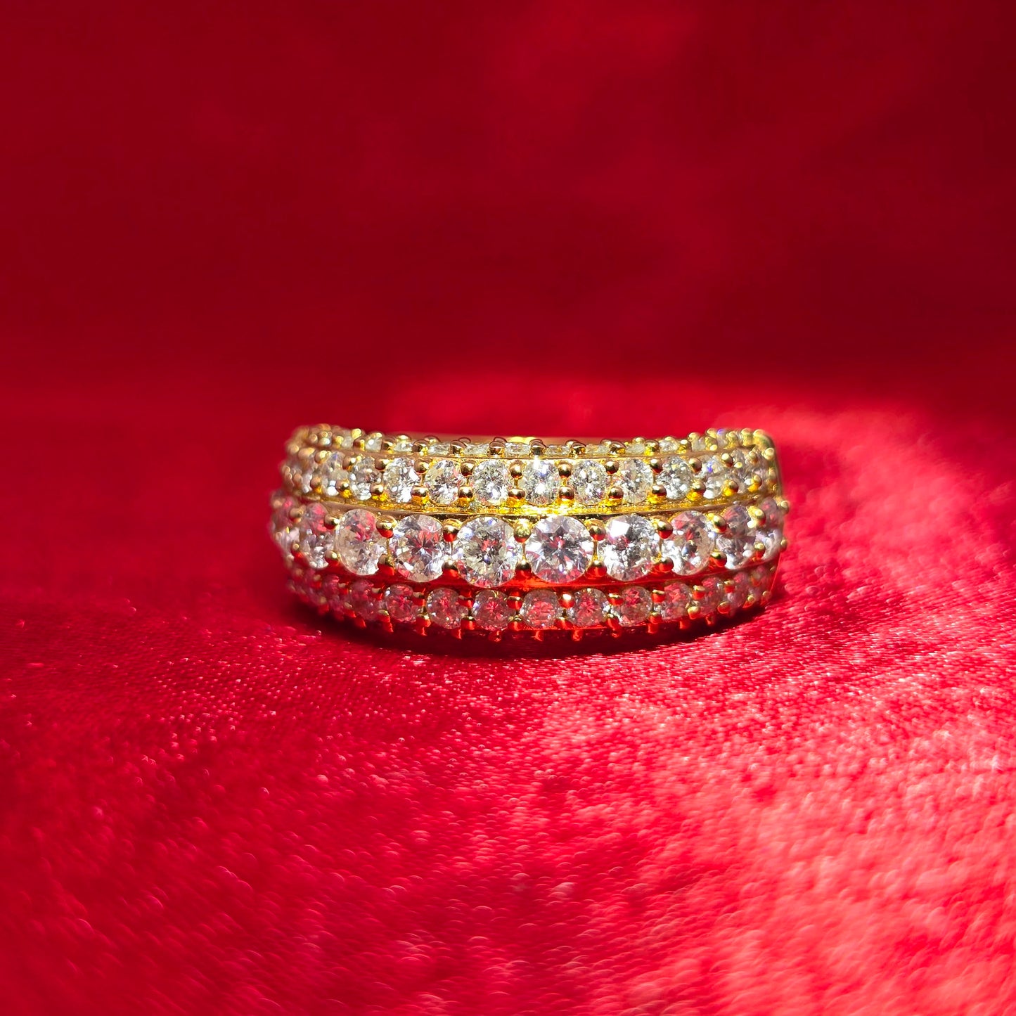 Wedding Band Ring 2.11 ctw Diamond Round Cut 14K Yellow Gold