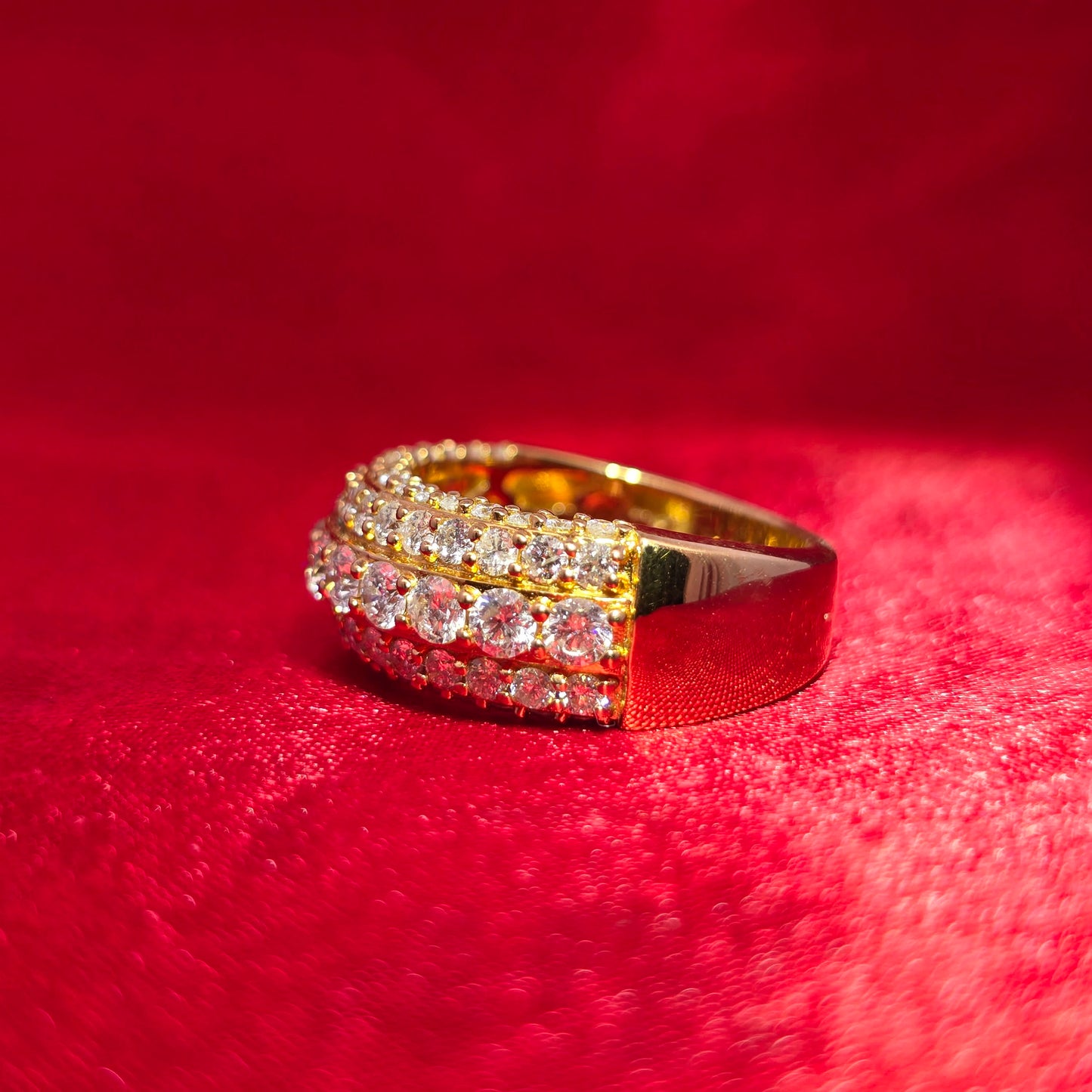 Wedding Band Ring 2.11 ctw Diamond Round Cut 14K Yellow Gold