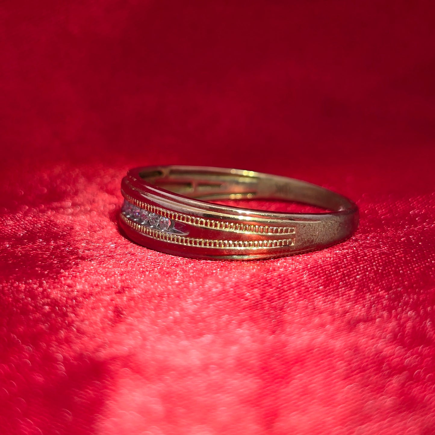 Diamond Round Cut Band Ring 10K Yellow Gold