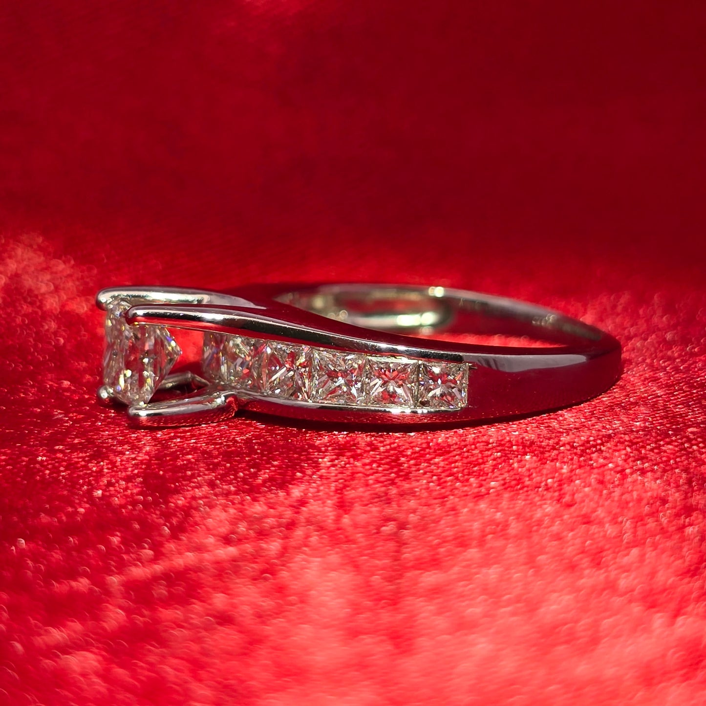 Engagement Ring 1.47 ctw Diamond 14K White Gold