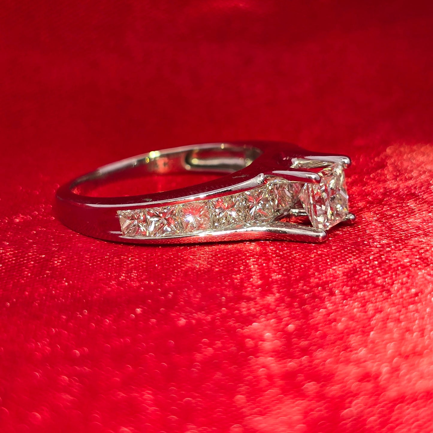 Engagement Ring 1.47 ctw Diamond 14K White Gold