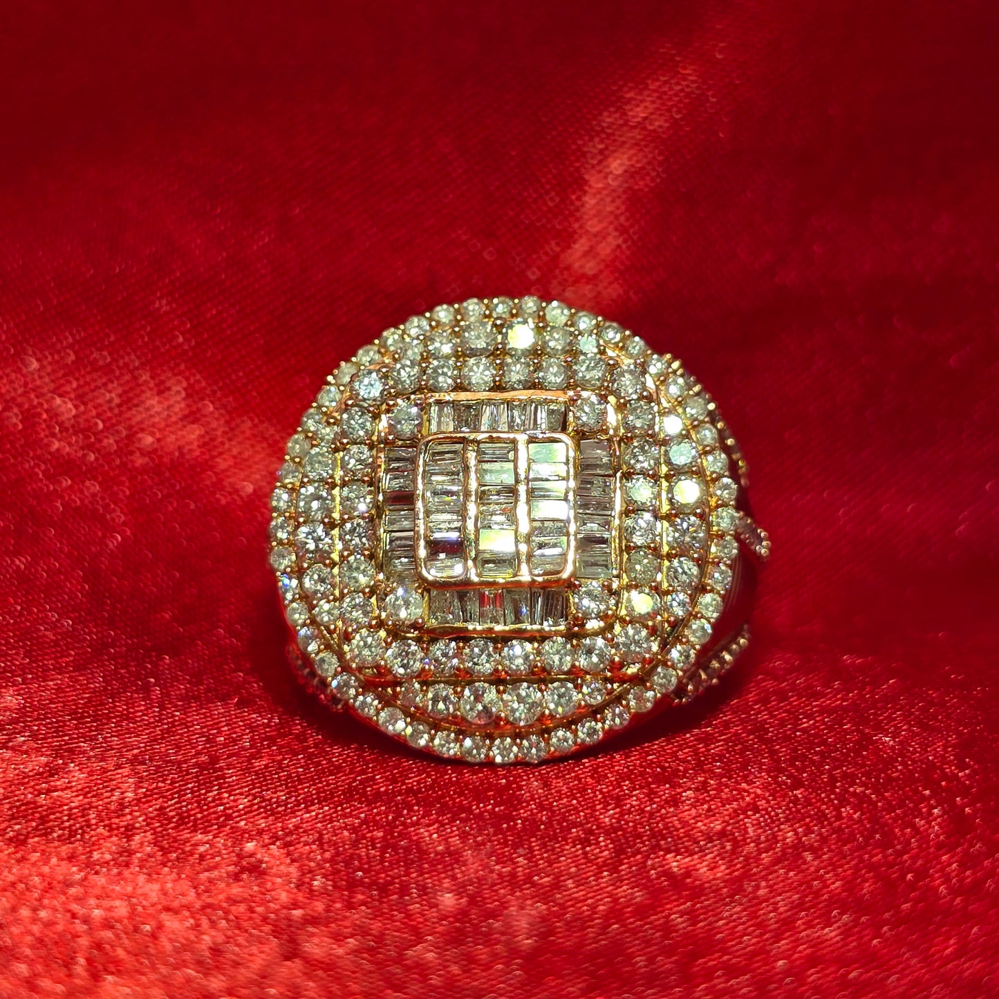 Iced Out Baguette Ring 2.75 ctw Diamond 14K Rose Gold