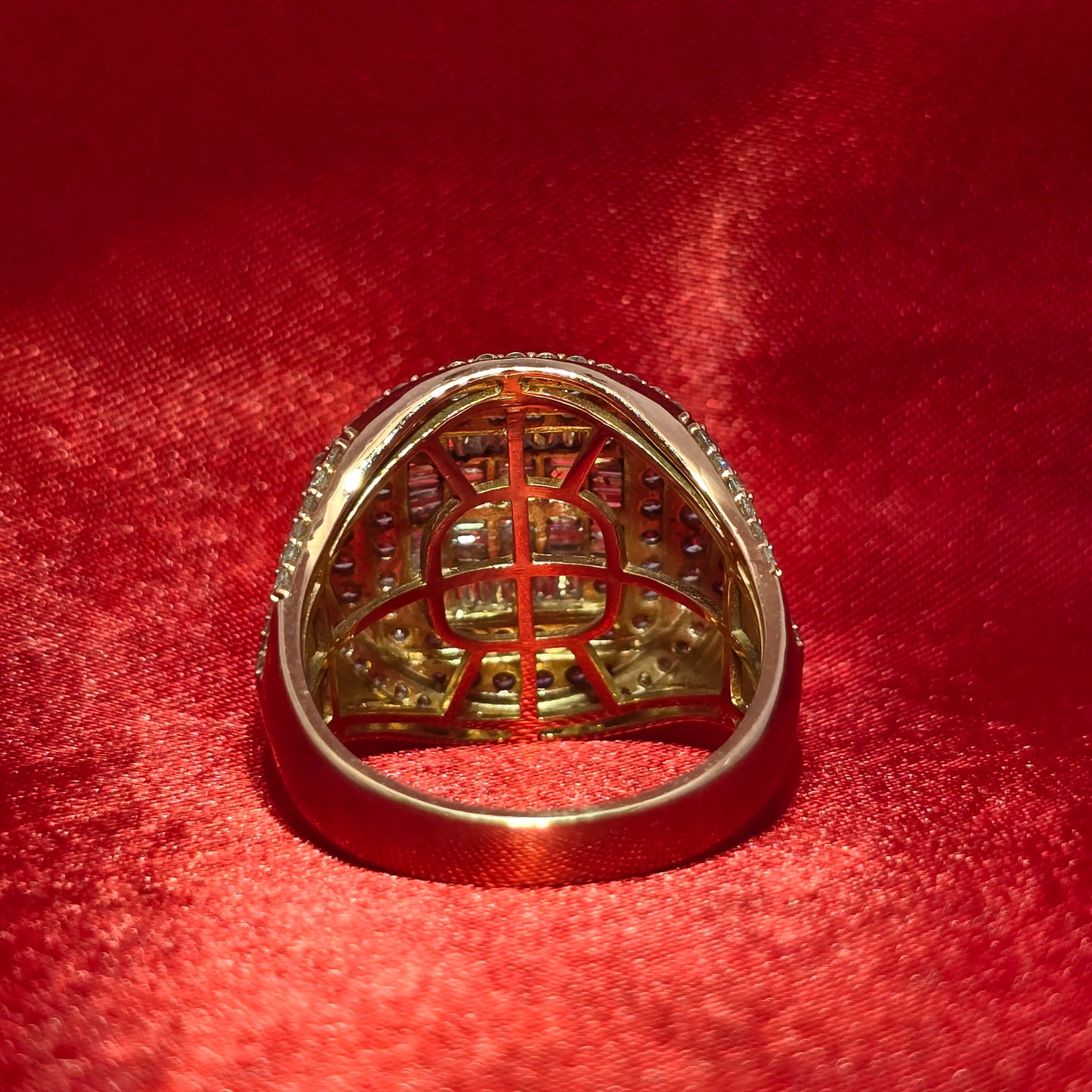 Iced Out Baguette Ring 2.75 ctw Diamond 14K Rose Gold