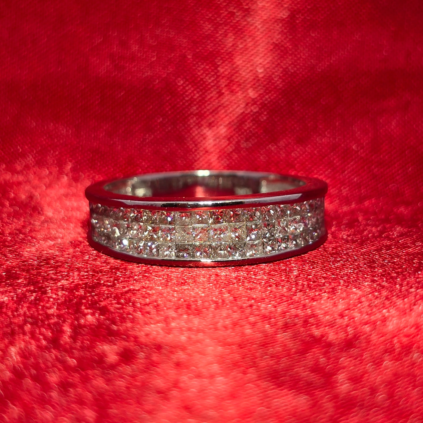 Square Cut Wedding Ring 1.50 ctw Diamond 10K White Gold