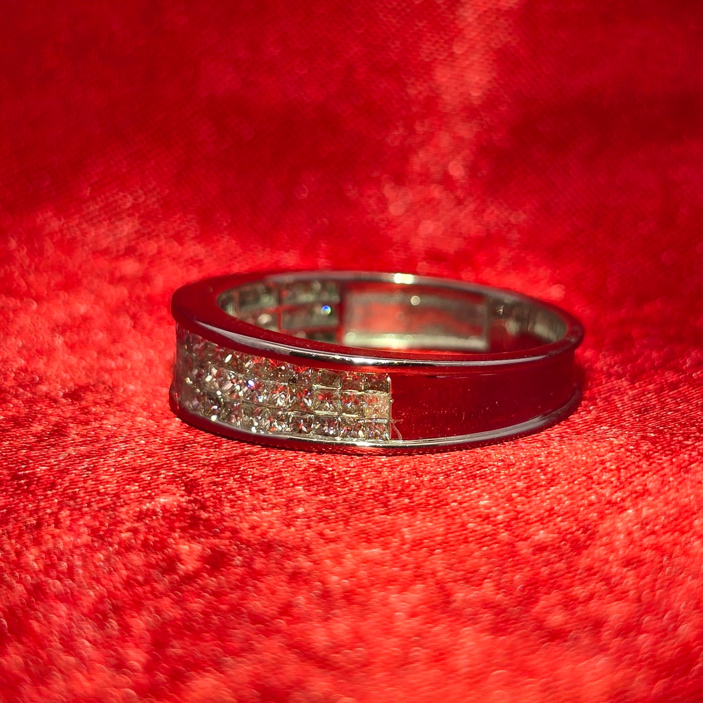 Square Cut Wedding Ring 1.50 ctw Diamond 10K White Gold