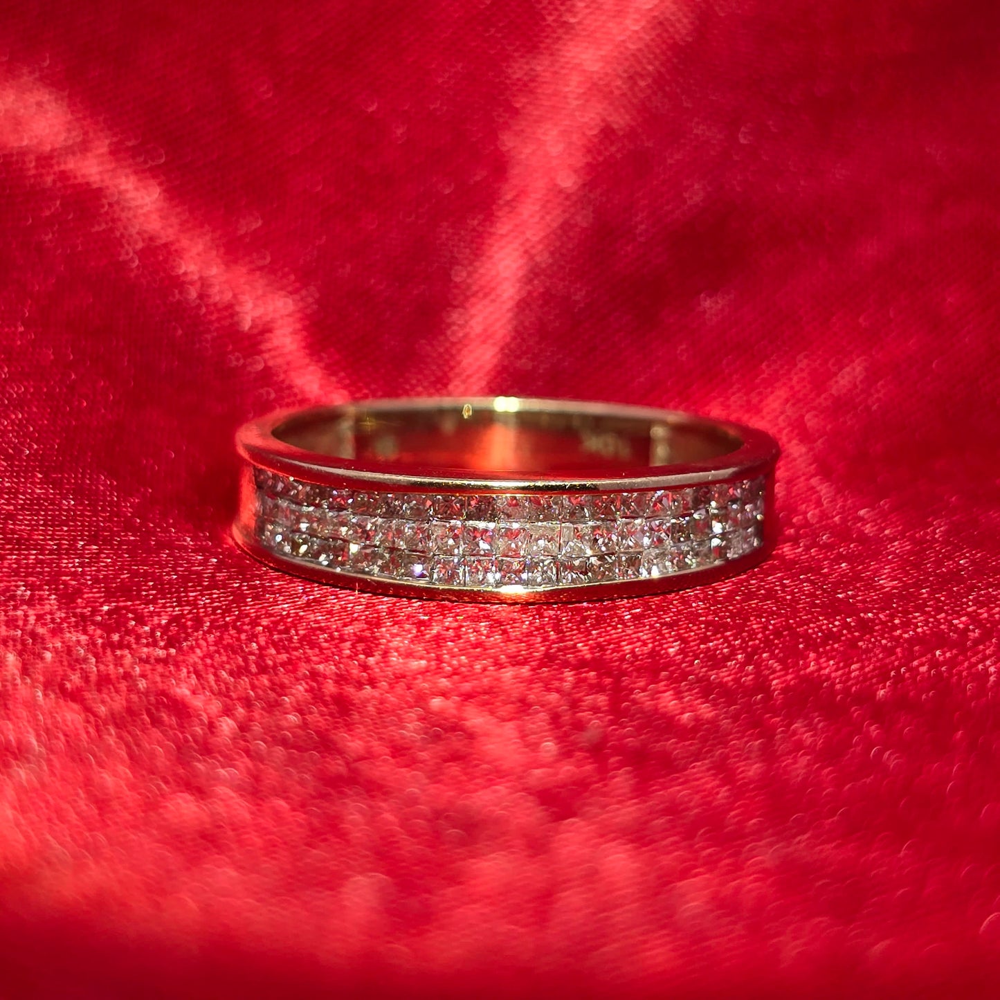 Square Cut Wedding Ring 1.50 ctw Diamond 10K White Gold