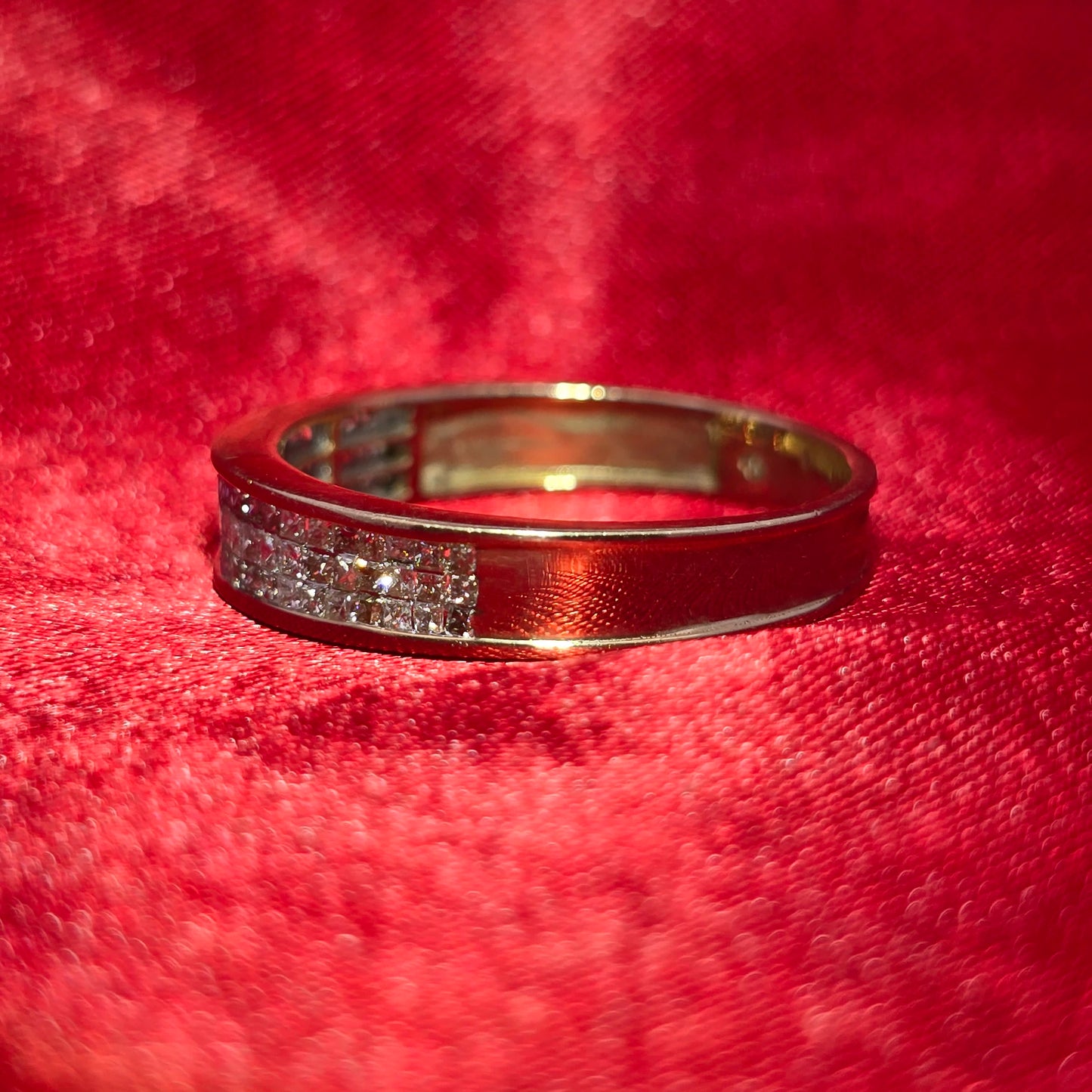 Square Cut Wedding Ring 1.50 ctw Diamond 10K White Gold