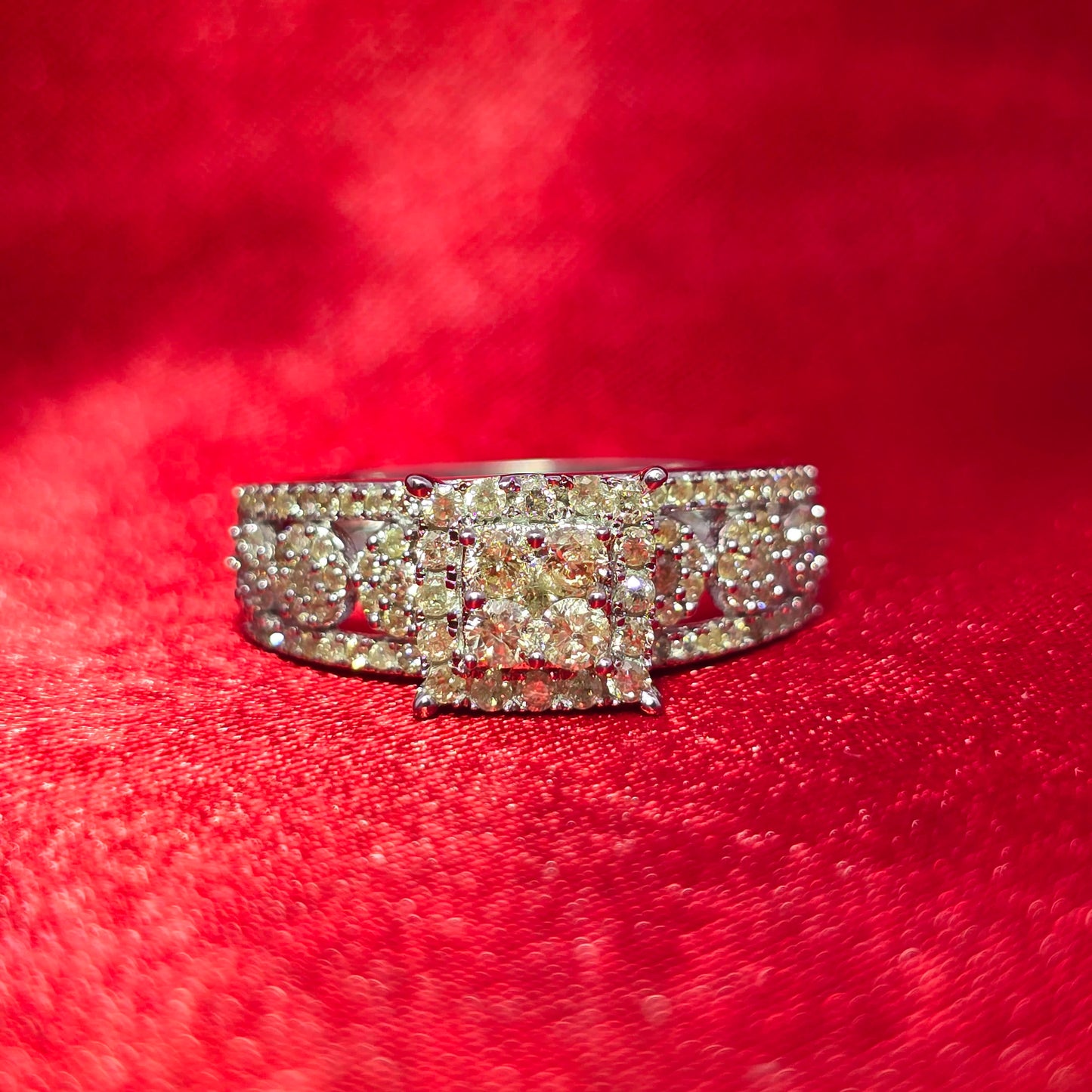 Quad Princess-Cut Ring Diamond 1.00 ctw 10K White Gold