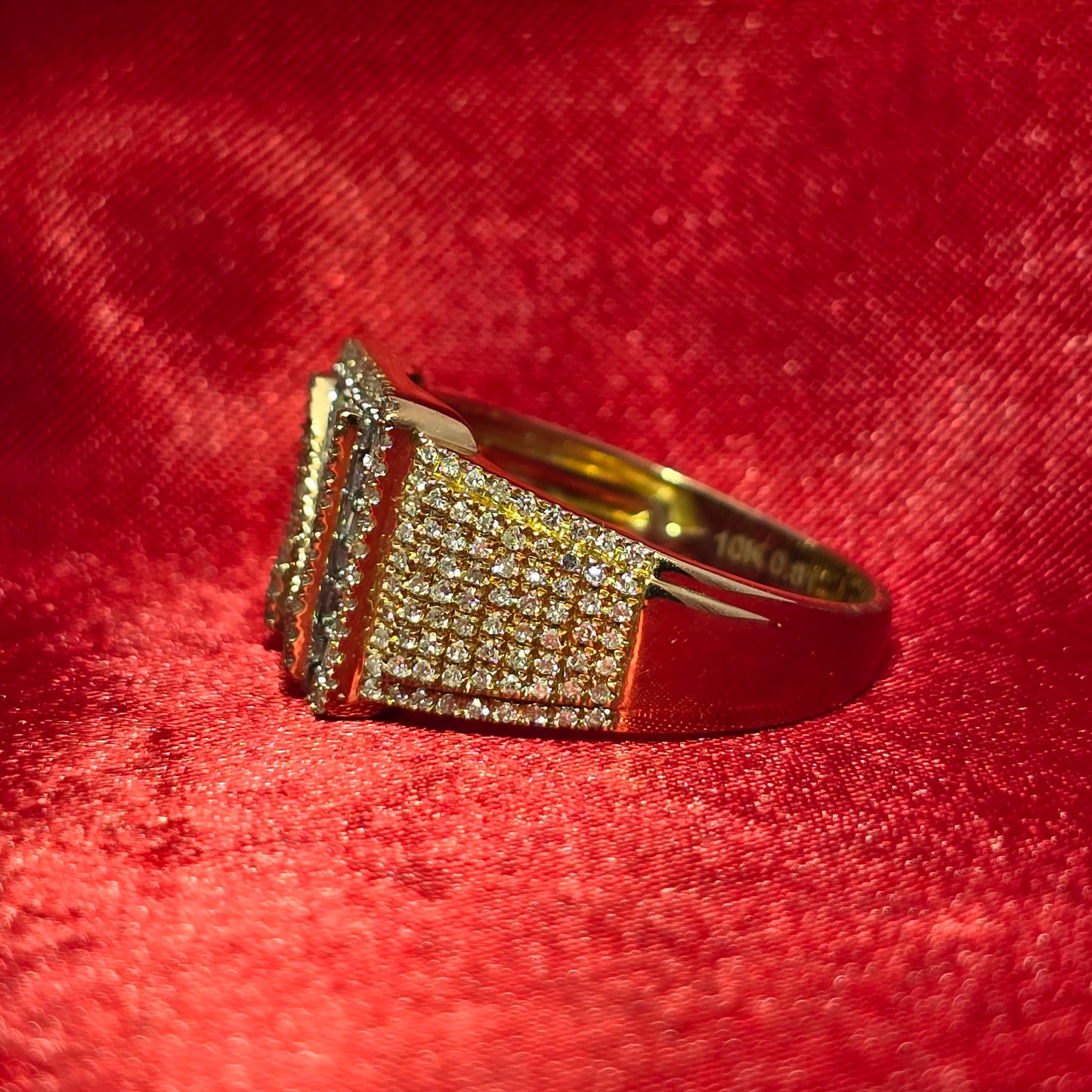 "N" Initial Ring Diamond 0.81 ctw 10K Yellow Gold