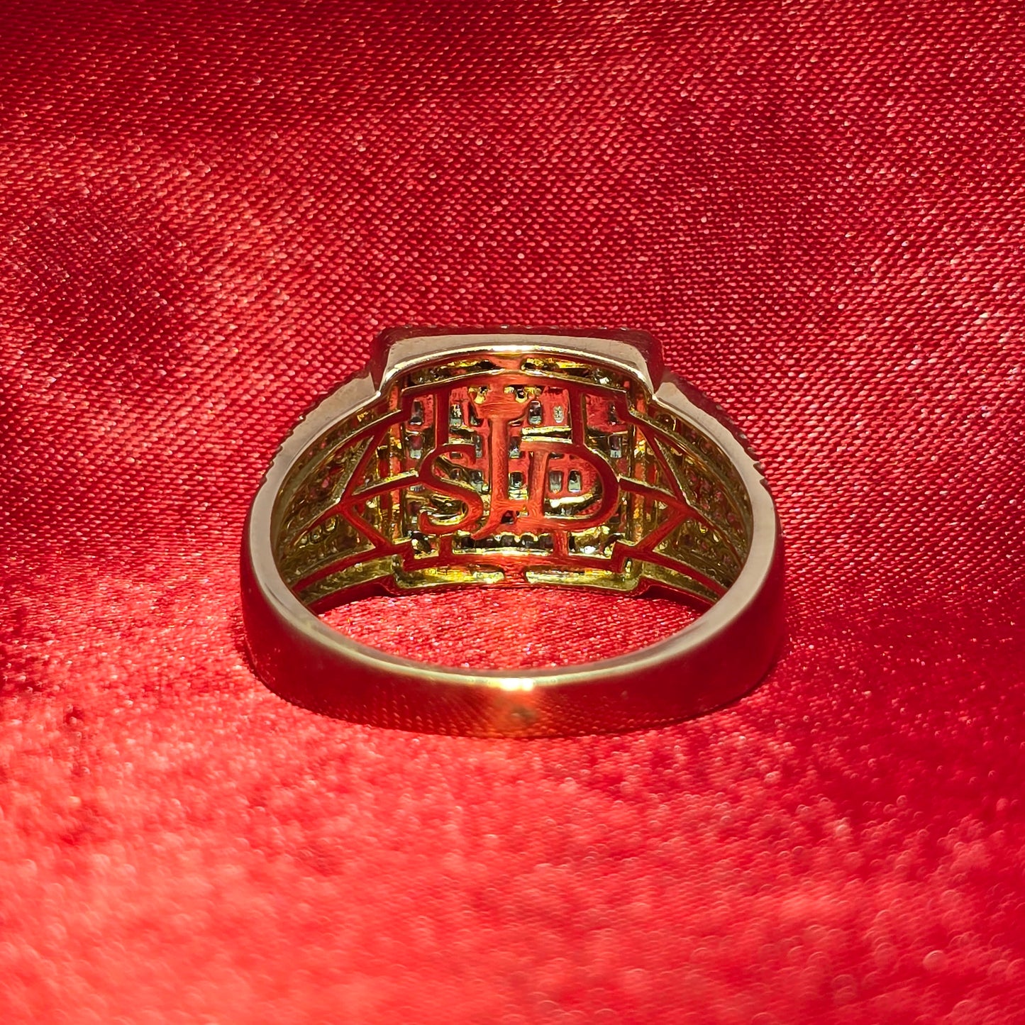 "N" Initial Ring Diamond 0.81 ctw 10K Yellow Gold