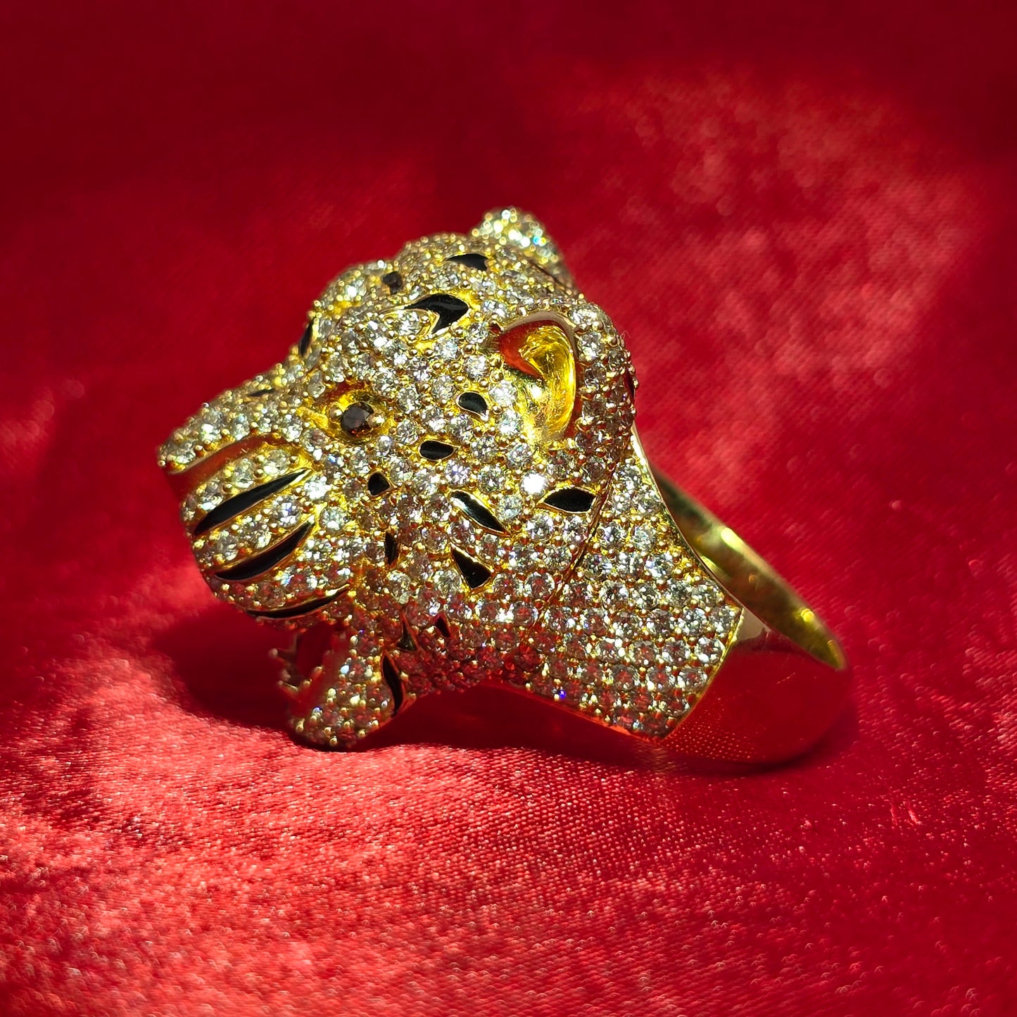 Lion Head Ring Diamond 5.01 ctw 10K Yellow Gold