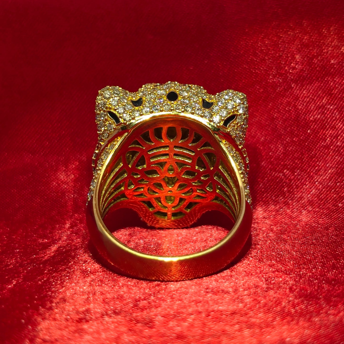 Lion Head Ring Diamond 5.01 ctw 10K Yellow Gold