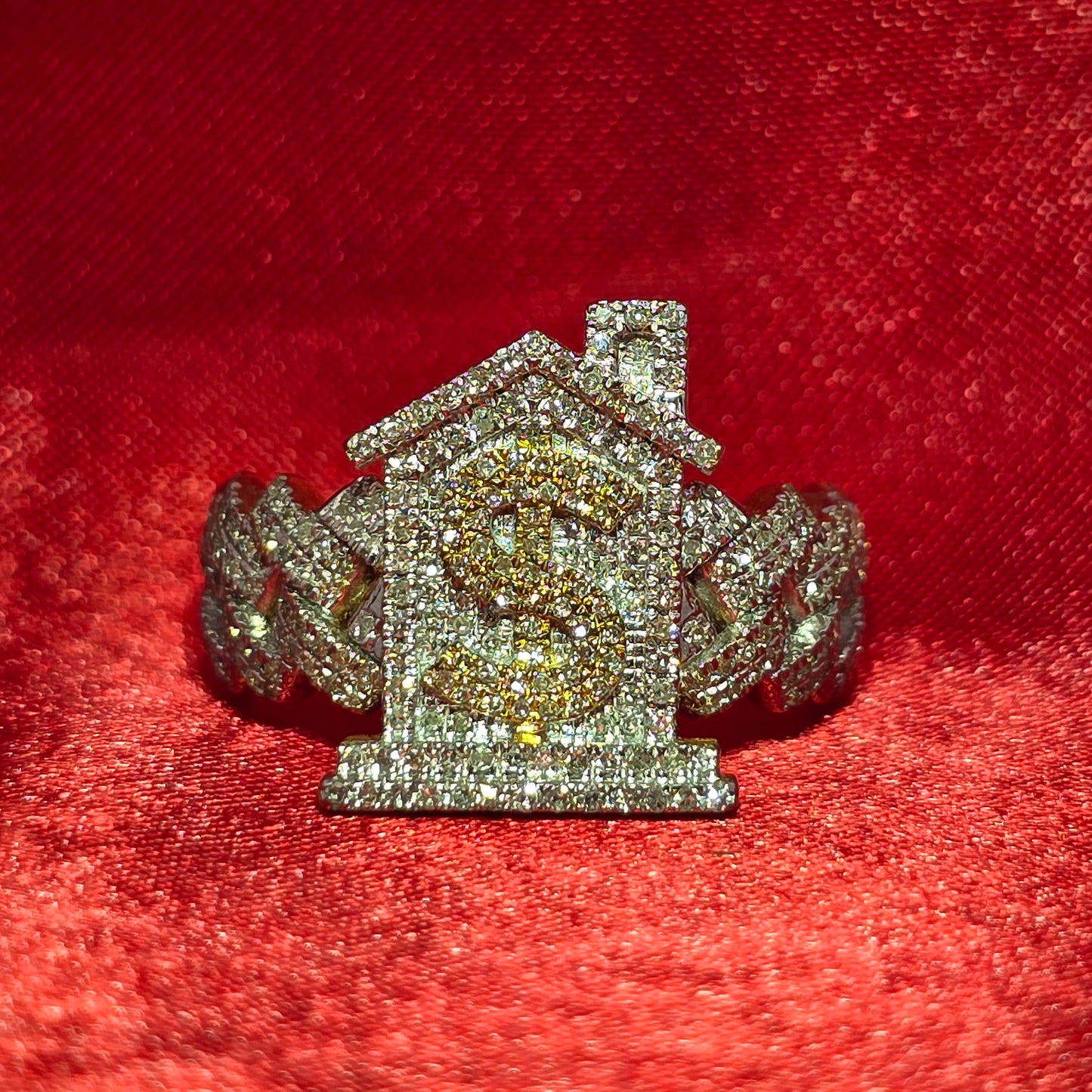 Money Trap House Ring Diamond 0.63 ctw 10K Yellow Gold