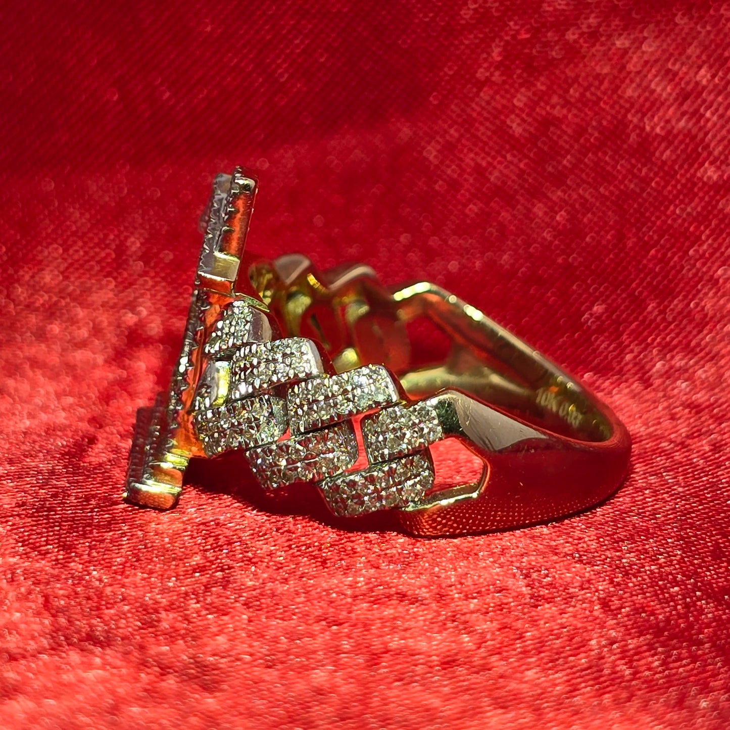 Money Trap House Ring Diamond 0.63 ctw 10K Yellow Gold