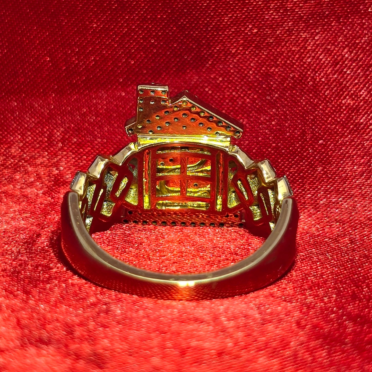 Money Trap House Ring Diamond 0.63 ctw 10K Yellow Gold