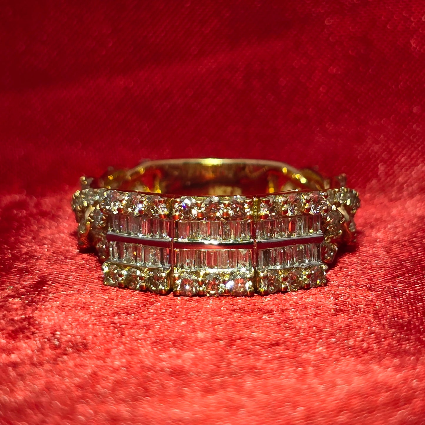 Baguette Style Ring Diamond 1.67 ctw 10K Yellow Gold