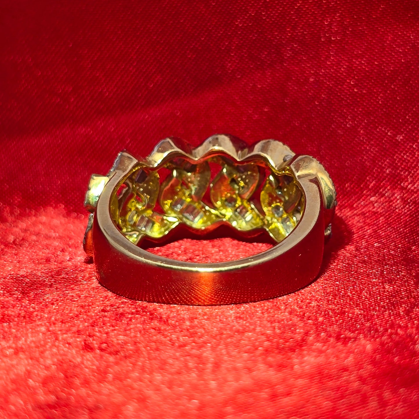 Cuban Link Ring Diamond 0.99 ctw 10K Yellow Gold