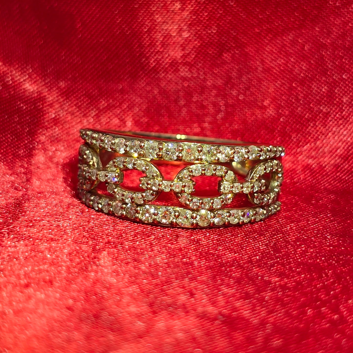 Classic Multi Oval Fun Ring 0.99 ctw Diamond 10K Yellow Gold