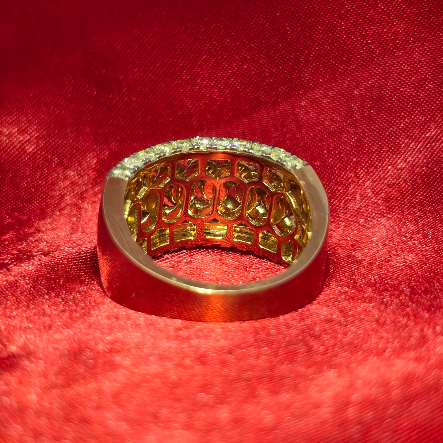 Cuban Link Ring 5.50 ctw Diamond 10K Yellow Gold