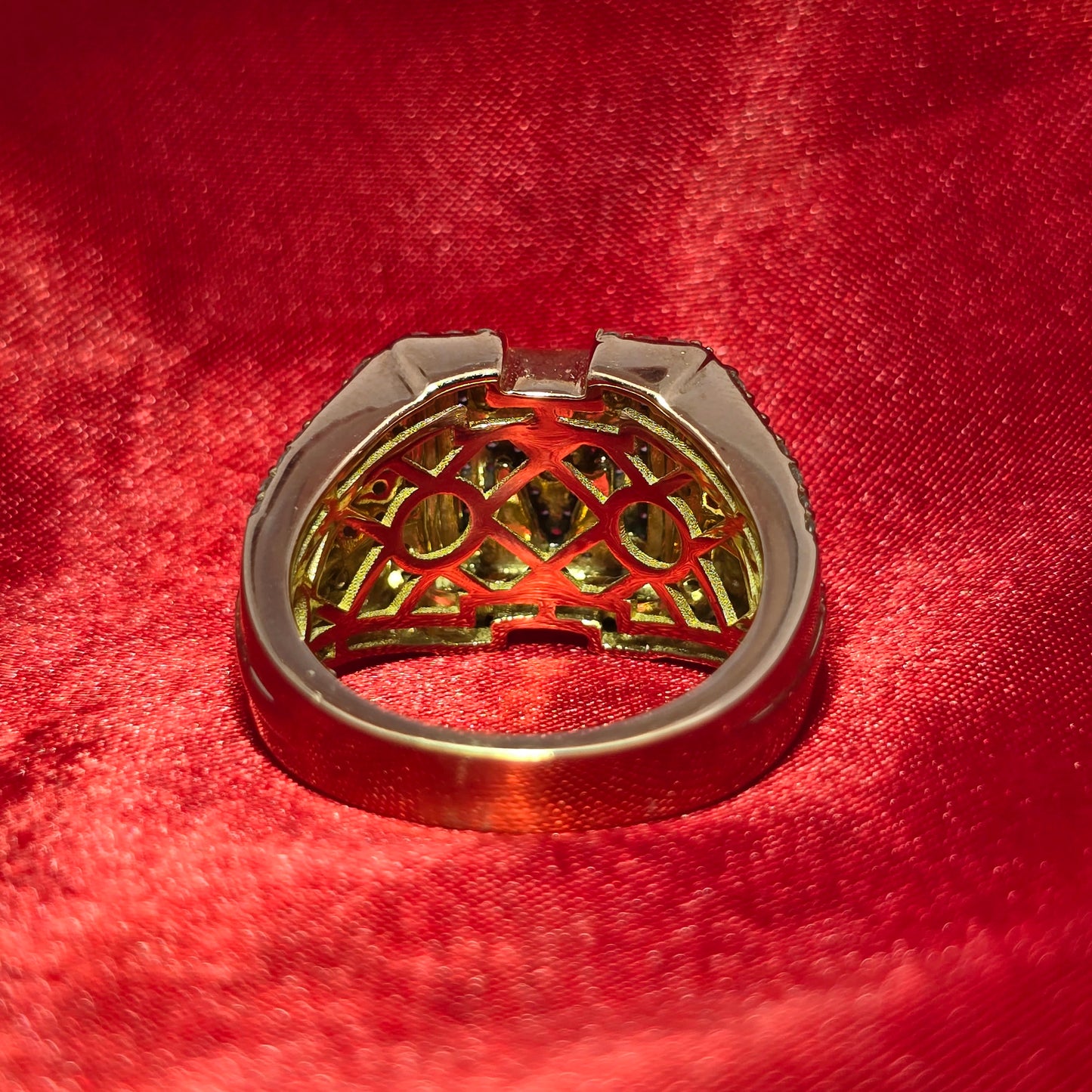 "M" Initial Ring 1.45 ctw Diamond 10K Yellow Gold