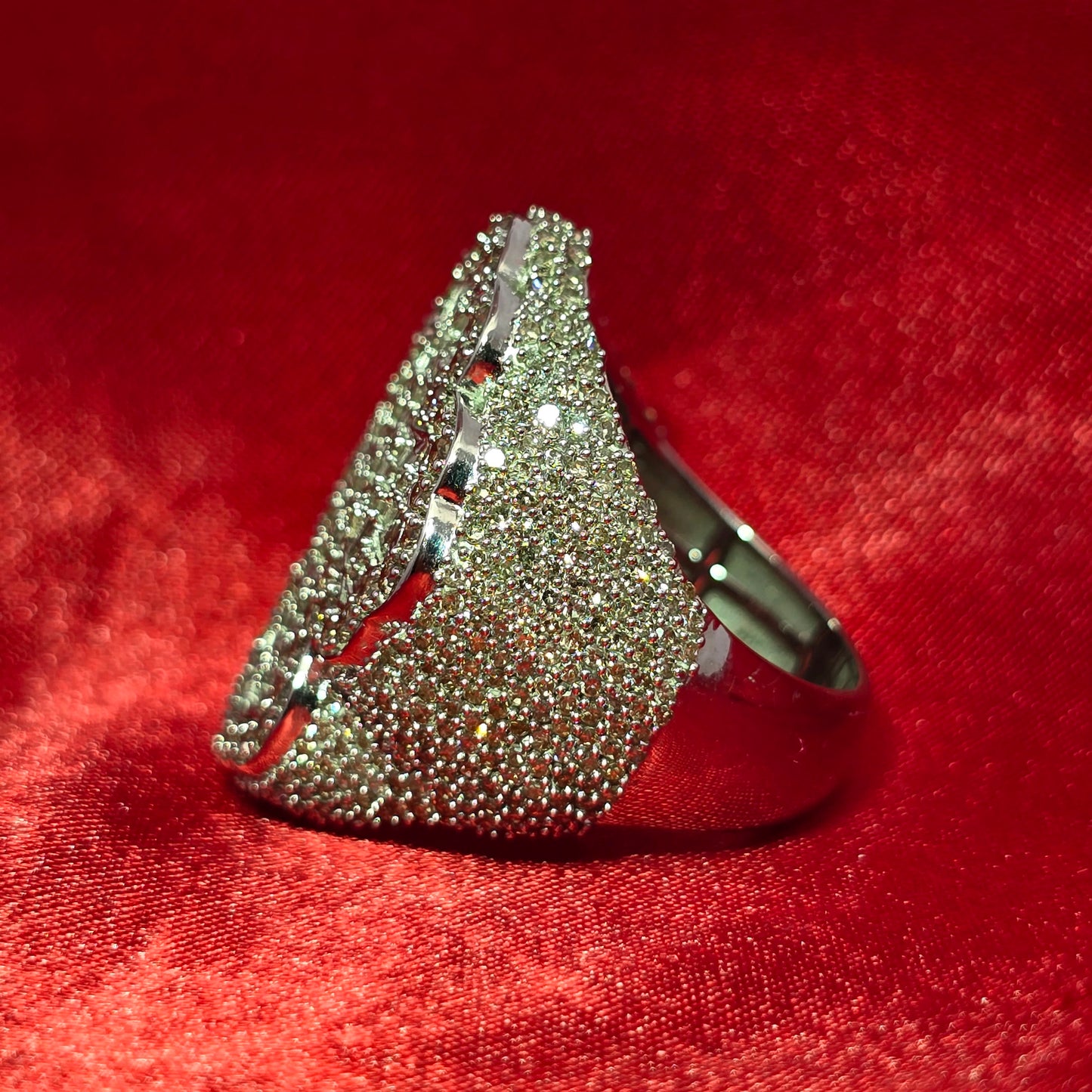 Cross Ring 5.00 ctw Diamond 10K White Gold
