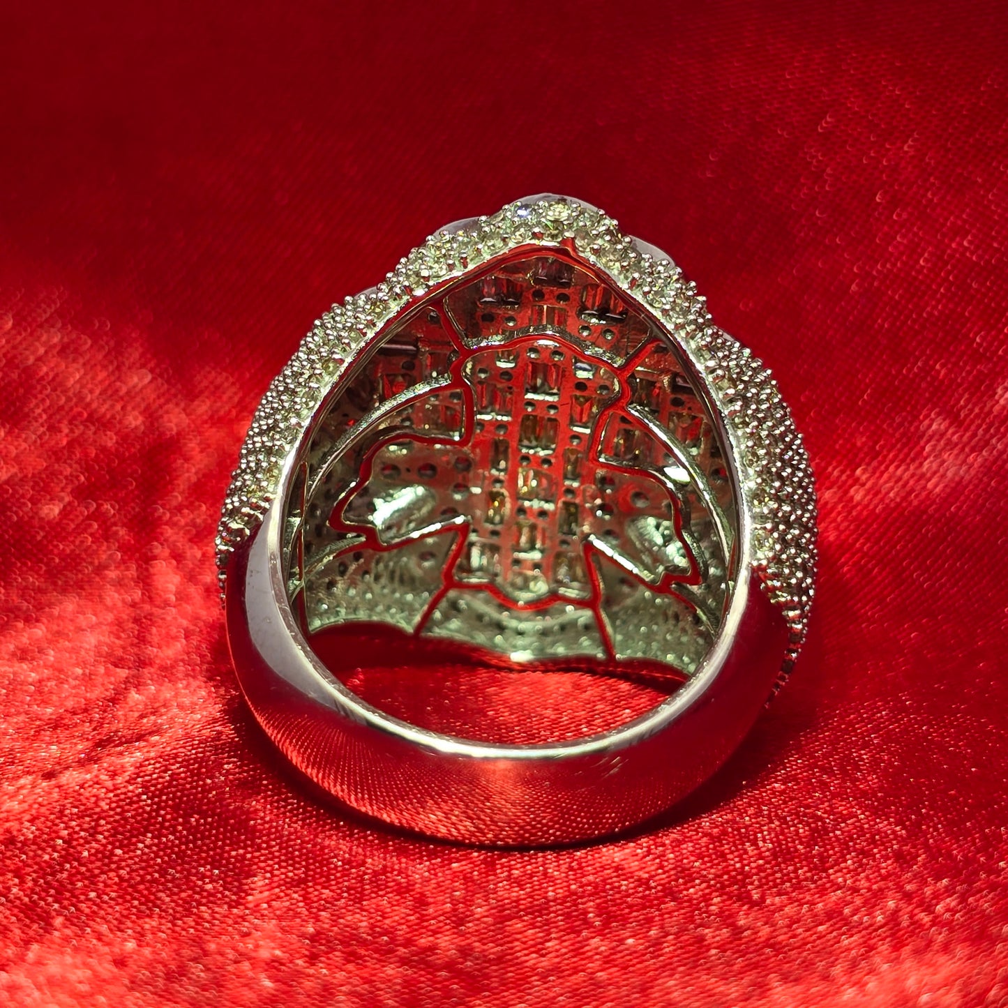 Cross Ring 5.00 ctw Diamond 10K White Gold