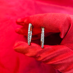 10K Yellow Gold Diamond Hoop Earrings 2.00ctw | Inside-Out Round Cut Hoops