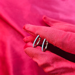 Diamond Hoop Earrings 0.10 ctw 10K Rose Gold