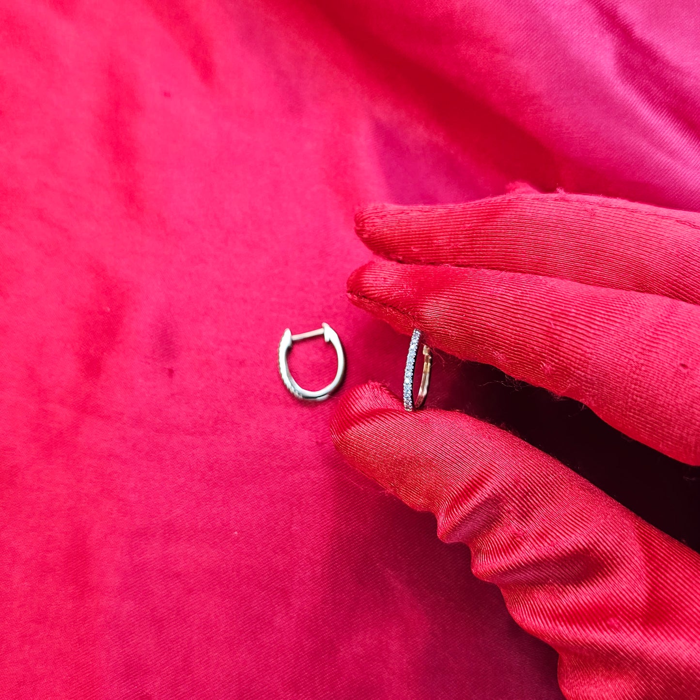 Diamond Hoop Earrings 0.10 ctw 10K Rose Gold