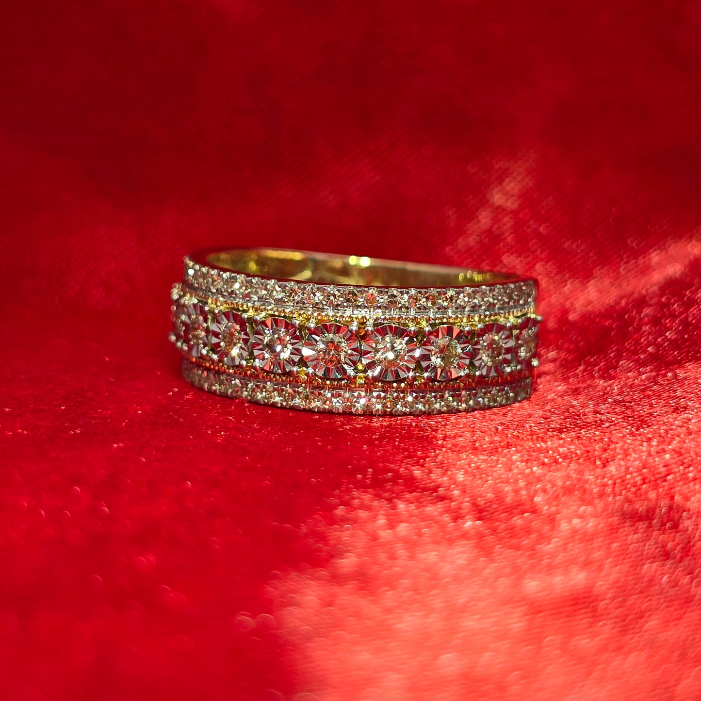 Diamond Wedding Band Ring 0.64 CTW in 10K Yellow Gold – Round Cut