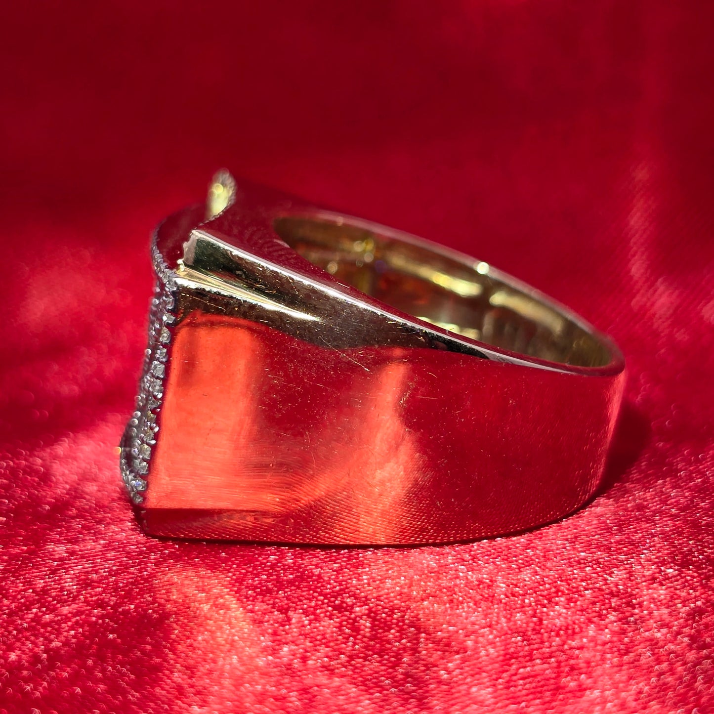 Men’s Rectangle Cluster Pinky Ring 2.00 CTW | 10K Yellow Gold Diamond Iced-Out Ring